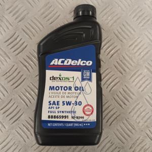 Масло ACDelco моторное синтетическое Dexos1 GEN2 5W30 (0,946л) 109246; 88865991