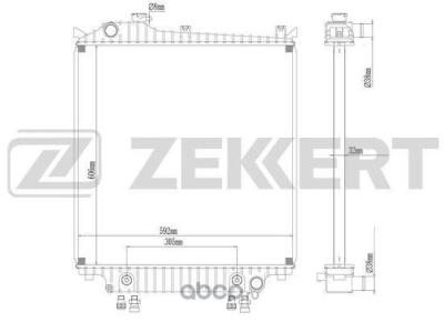 Радиатор охлаждения ДВС основной  Ford Explorer 4 2006-2010 Zekkert MK1599; 8L2Z 8005 A; 6L2Z 8005 AD