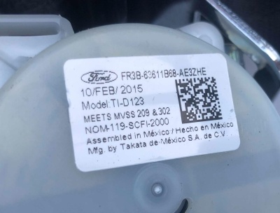 Ремень безопасности задний правый Ford Mustang 2015-2017 FR3Z 63611B68 AB ; FR3B 63611B68 AF/AG/AD/AC/AE