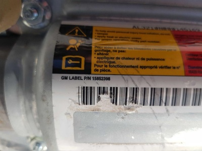 Подушка безопасности пассажирская Chevrolet Tahoe 2006-2011 25812357; 15883209; 15869528; 15212070; 15851723